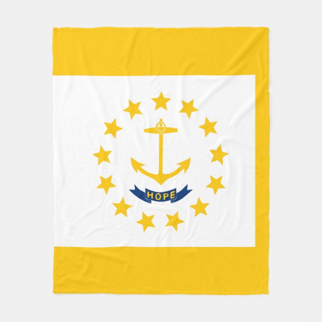 Rhode Island State Flag Design Fleece Blanket (Front)