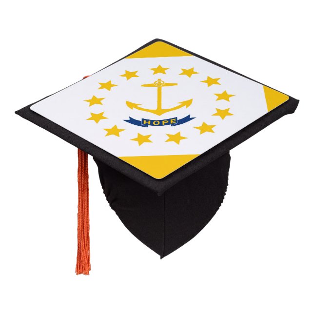 Rhode Island State Flag Design Graduation Cap Topper (Angled)