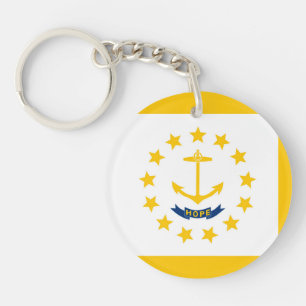 Rhode Island State Flag Design Keychain