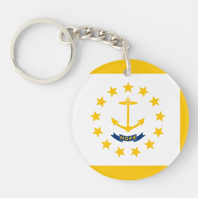 Rhode Island State Flag Design Keychain (Front)