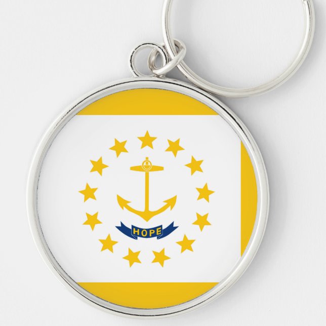 Rhode Island State Flag Design Keychain (Front)
