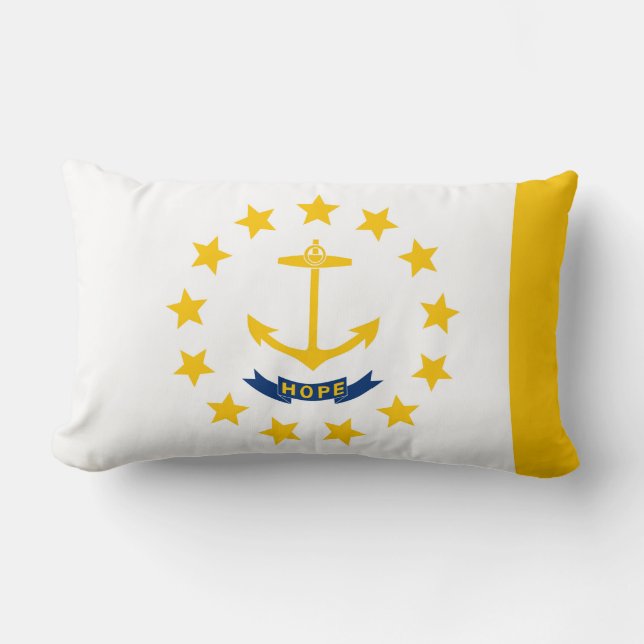 Rhode Island State Flag Design Lumbar Pillow (Front)
