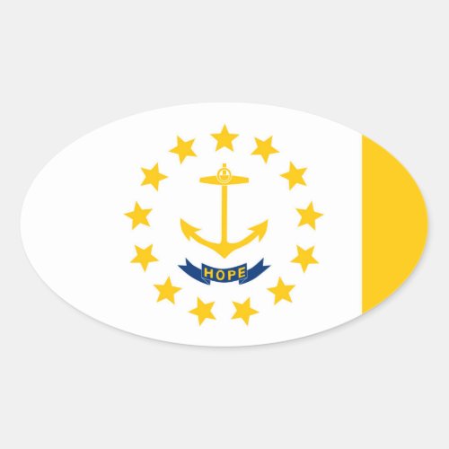 Rhode Island State Flag Design Oval Sticker