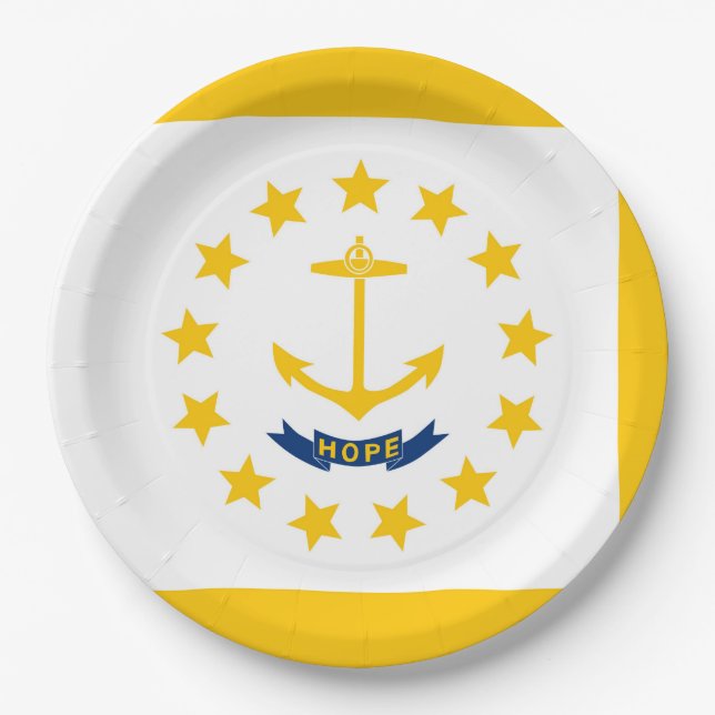 Rhode Island State Flag Design Paper Plates (Front)
