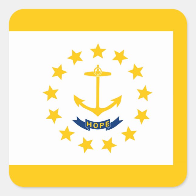 Rhode Island State Flag Design Square Sticker (Front)