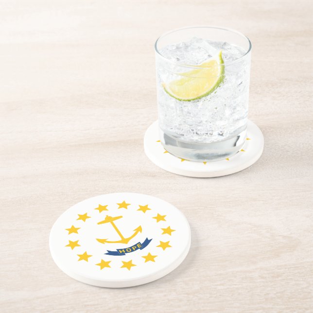 Rhode Island State Flag Drink Coaster (Side)