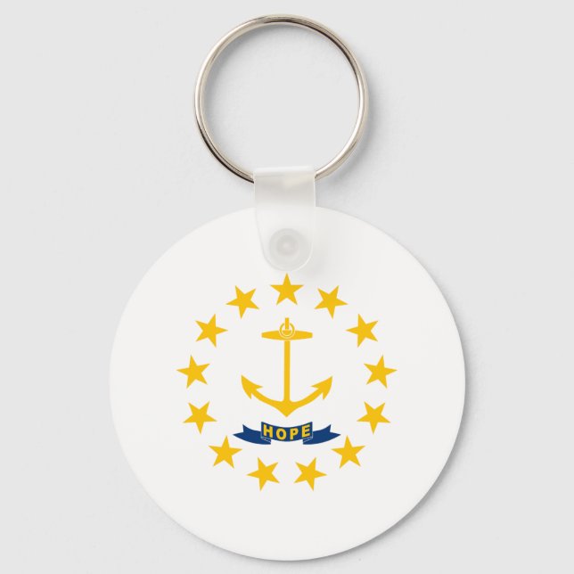 Rhode Island State Flag Keychain (Front)