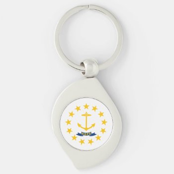 Rhode Island State Flag Keychain by topdivertntrend at Zazzle
