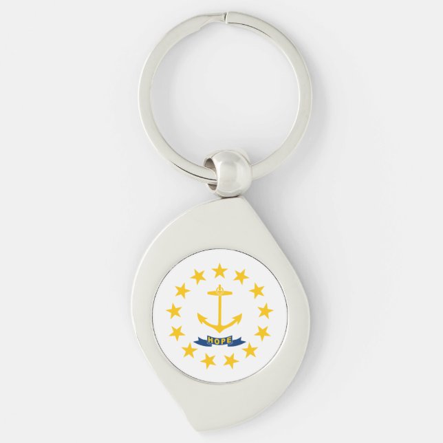 Rhode Island State Flag Keychain (Front)