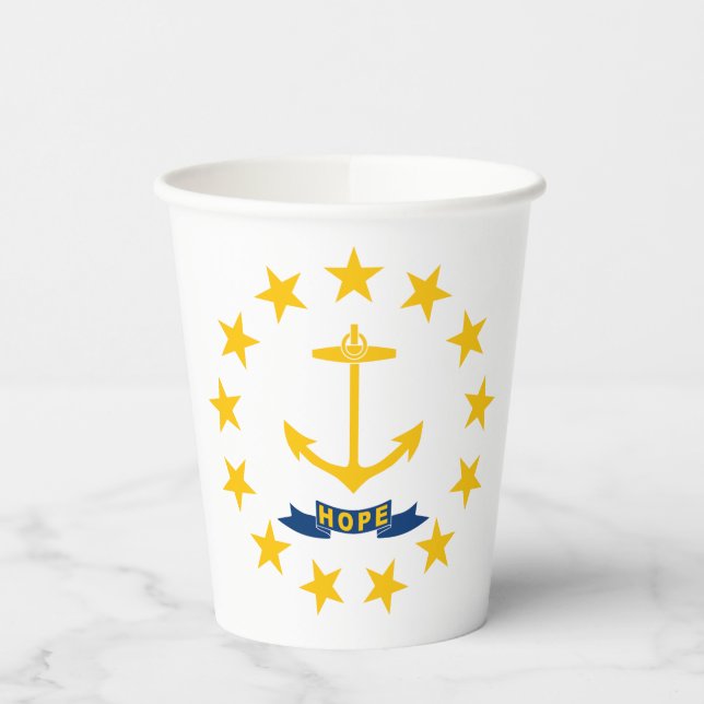 Rhode Island State Flag Paper Cups (Left)