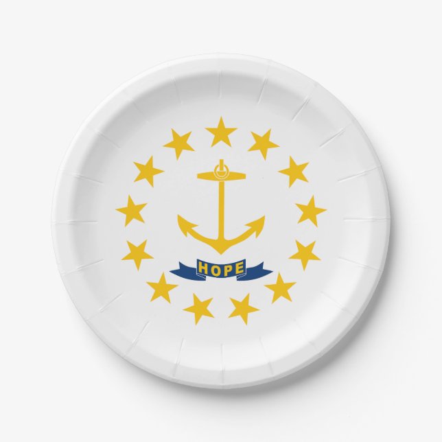 Rhode Island State Flag Paper Plates (Front)
