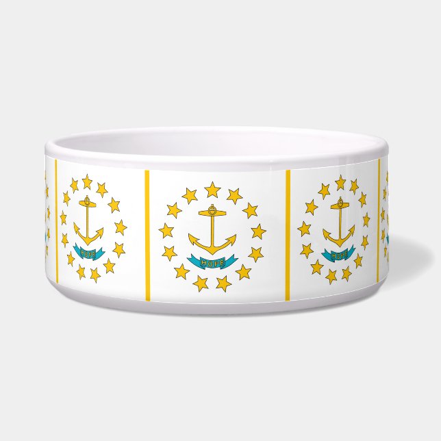 Rhode Island State Flag Pet Bowl (Front)