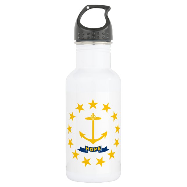Rhode Island State Flag Stainless Steel Water Bottle (Front)