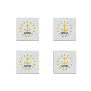 Rhode Island State Flag Stone Magnet