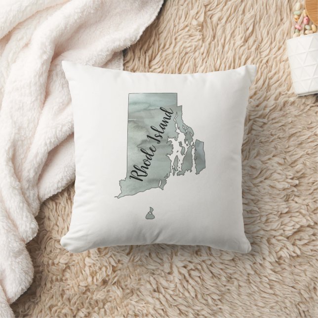 Rhode Island State Illustration  Throw Pillow (Blanket)
