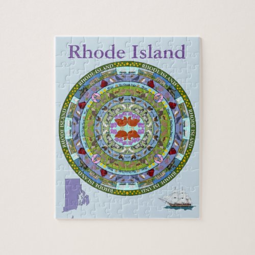 Rhode Island State Mandala Puzzle
