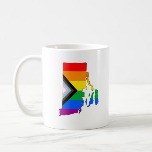 Rhode Island State Pride LGBTQ Progress Pride Coffee Mug