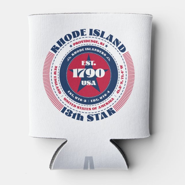 Rhode Island State Pride Monogram Cooler (Front)
