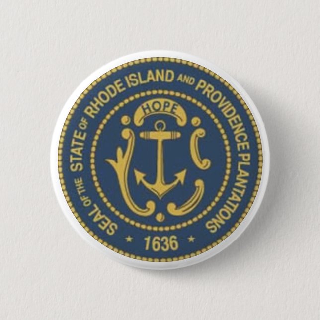 Rhode Island State Seal Pinback Button (Front)