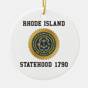 Rhode Island Statehood Ceramic Ornament
