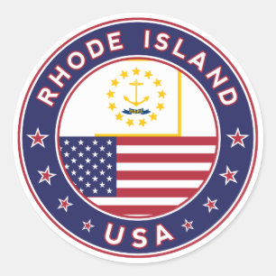 Rhode Island sticker, phone case, tote bag Classic Round Sticker