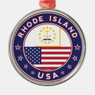 Rhode Island sticker, phone case, tote bag Metal Ornament