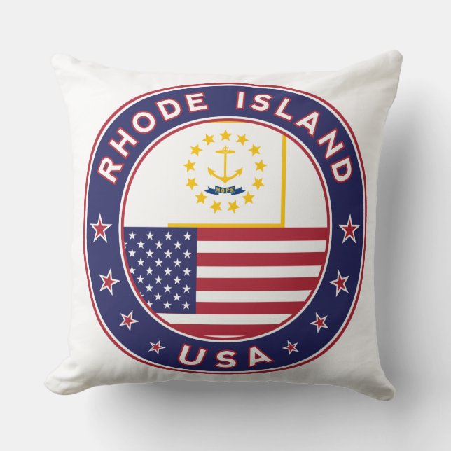 Rhode Island sticker, phone case, tote bag Throw Pillow (Front)