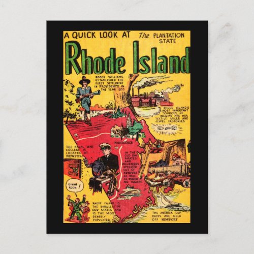Rhode Island The Plantation State Postcard