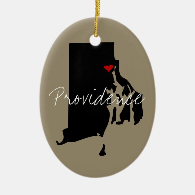 Rhode Island Town Ceramic Ornament (Front)