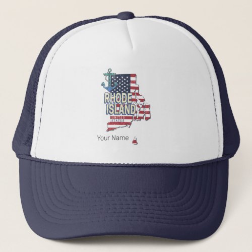 Rhode Island United States Retro State Map Vintage Trucker Hat