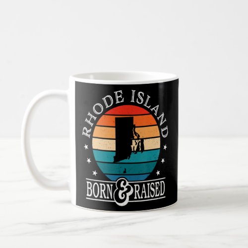 Rhode Island Usa Born  Raised Retro Us State Prid Coffee Mug