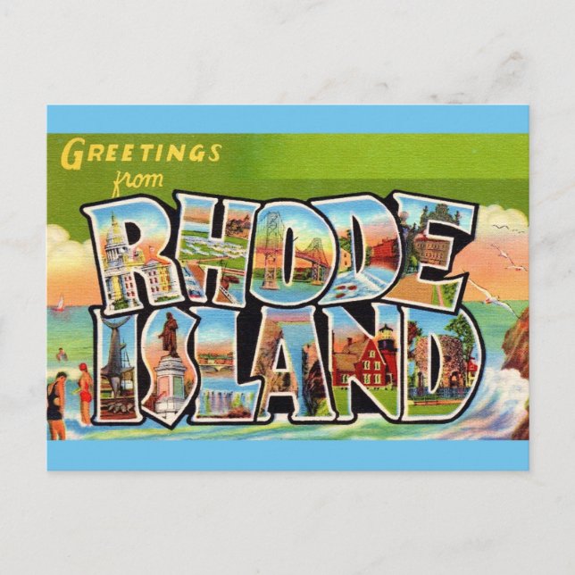  Rhode Island Vintage Greetings Postcard (Front)