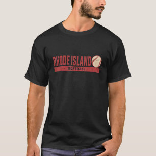 Rhode Island Vintage Softball Team Retro Softball T-Shirt