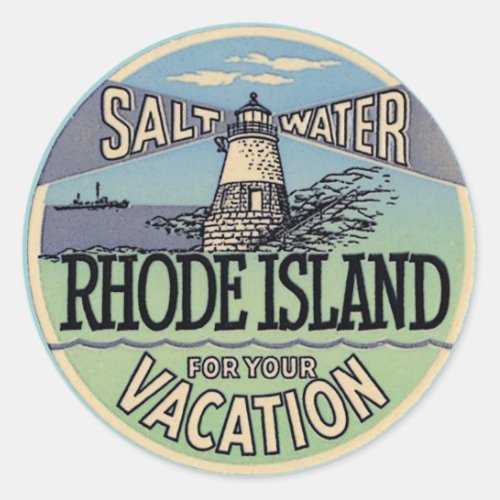 Rhode Island Vintage Travel Classic Round Sticker