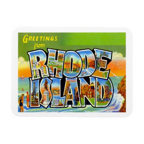 Rhode Island Vintage Travel Magnet