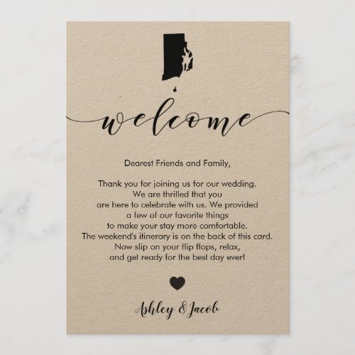 Rhode Island Wedding Welcome Letter  Itinerary Program