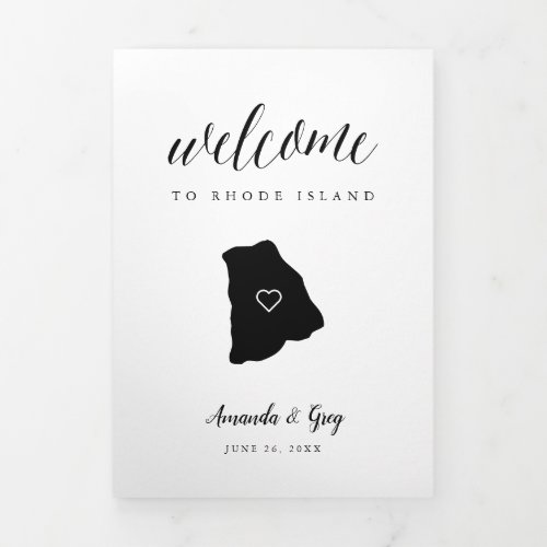 Rhode Island Wedding Welcome Letter  Itinerary Tri_Fold Program