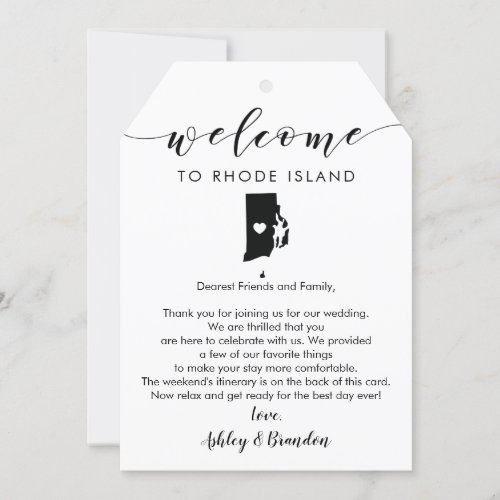 Rhode Island Wedding Welcome Tag Letter Itinerary
