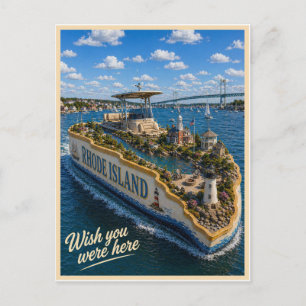 Rhode Island   Wish You Were Here   State Series Postcard