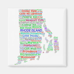 Rhode Island Word Cloud Magnet