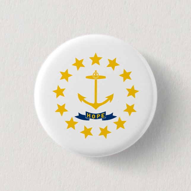 Rhode Islander Flag, Flag of Rhode Island Button (Front)