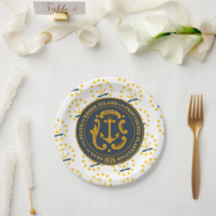 Rhode Islander Flag & Seal, Rhode Island Paper Plates