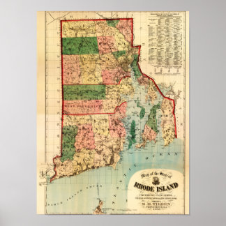 Rhode IslandPanoramic MapRhode Island Poster