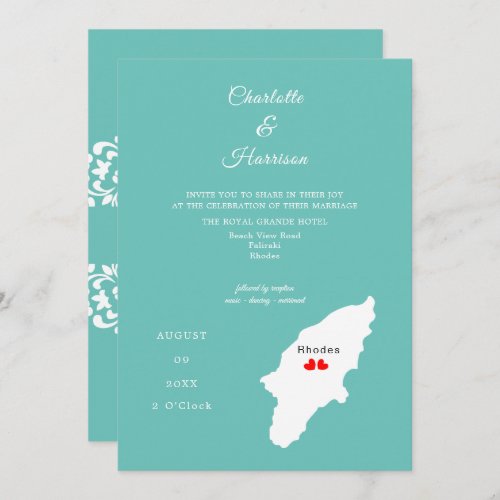 Rhodes Destination Wedding Invitation