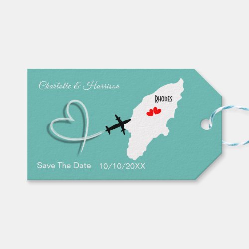 Rhodes Destination Wedding Save The Date Gift Tags