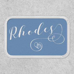 Rhodes Flag In Heart, Greece Patch