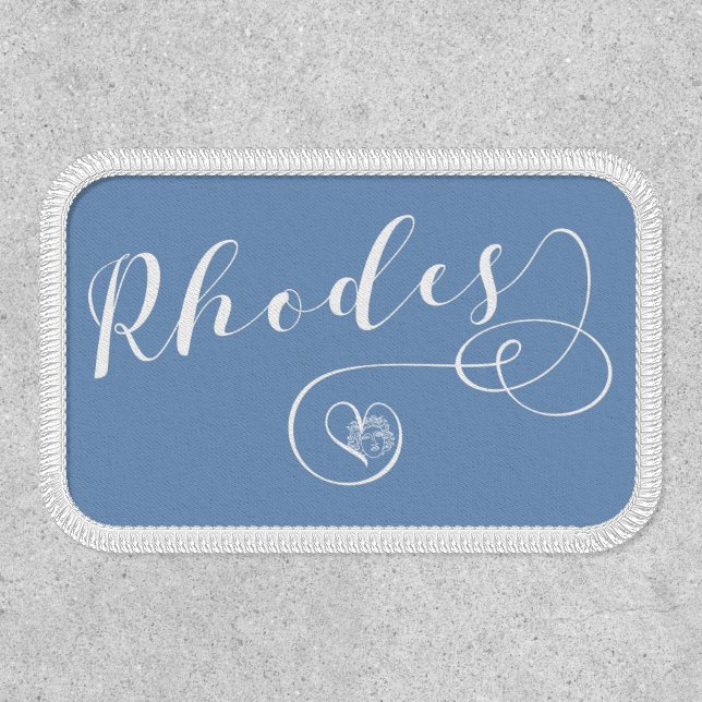 Rhodes Flag In Heart, Greece Patch (Front)