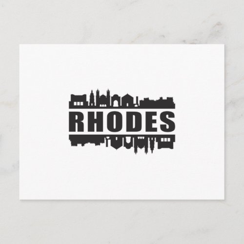 Rhodes Greece City Skyline Cityscape Trip Gift Postcard