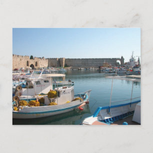 Rhodes, Greece Harbor Postcard