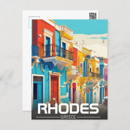 Rhodes  Greece Island souvenir Postcard